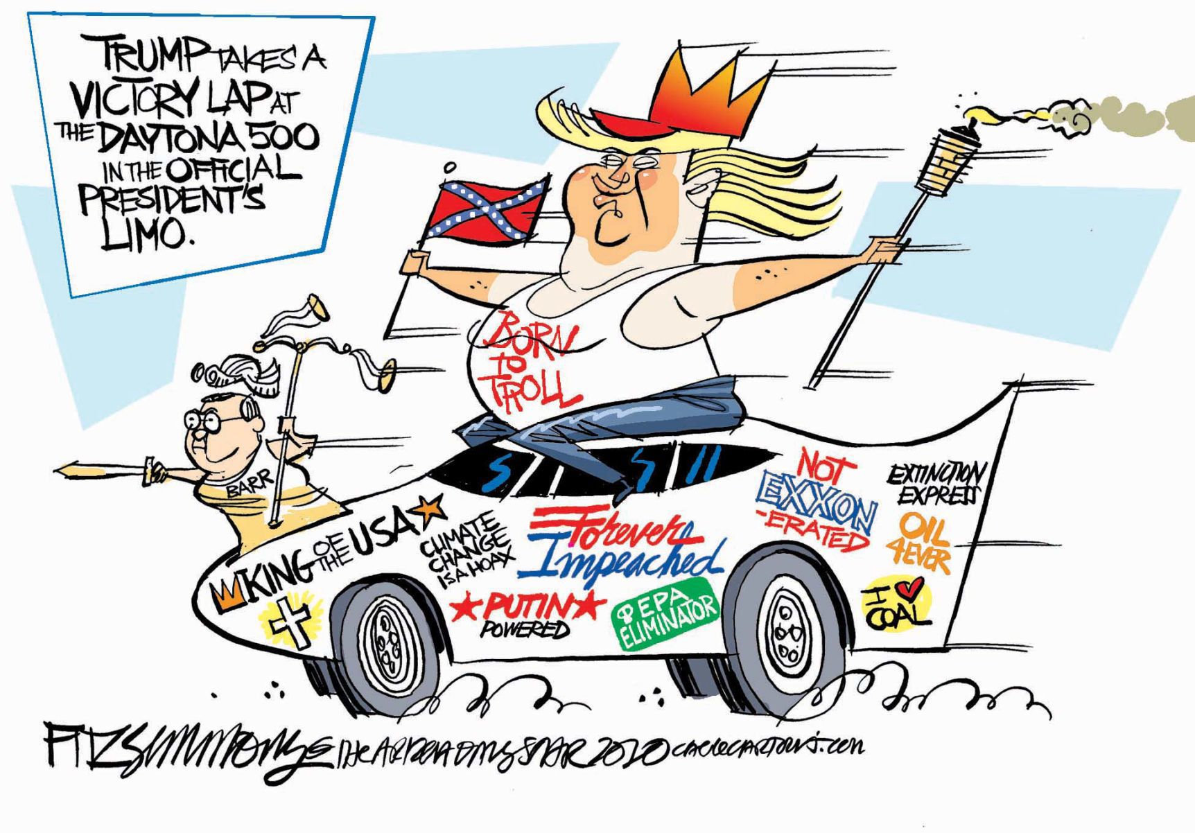 Daily Fitz Cartoon: Trump's lap